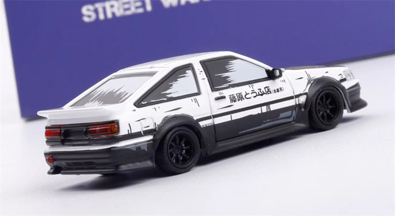 SW Toyota AE86 RWB Wide Body Modified Tofu Shop White Manga Limited Edition 499PCS ONLY 1:64 car Pre-built Model view6