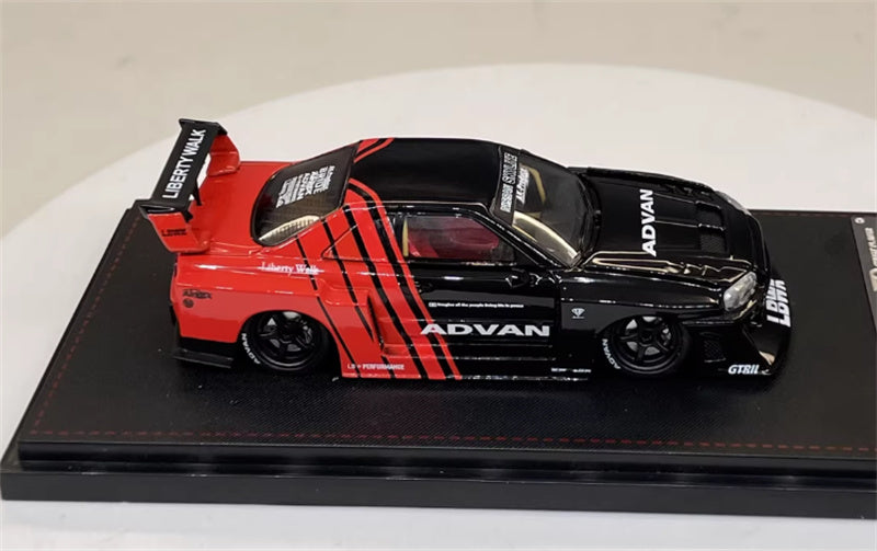 SW Nissan Skyline LBWK ER34 ADVAN Red Black Limited Edition 499PCS ONLY 1:64 car Pre-built Model view4