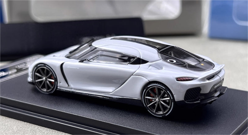 HKM Premium & BriScalemicro Koenigsegg Gemera Grey White Limited Edition 299PCS ONLY 1:64 Car Pre-built Model view6