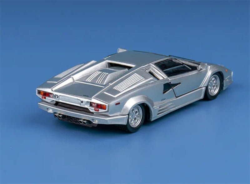 Findclassically Lamborghini Countach LP5000S 25th Anniversary Edition Silver Limited Edition 799PCS ONLY 1:64 car Pre-built Model view3