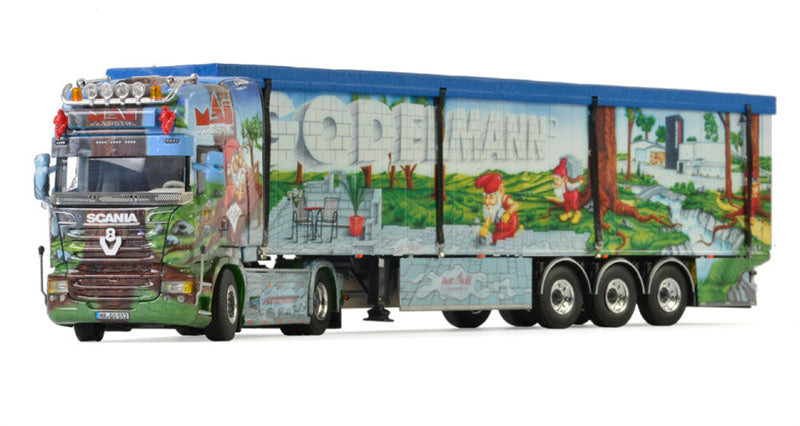 WSI  SCANIA STREAMLINE TOPLINE 4x2 VOLUME TRAILER / CARGO FLOOR - 3 AXLE Mai Logistik Godelmann 1:50 Truck Pre-built Model