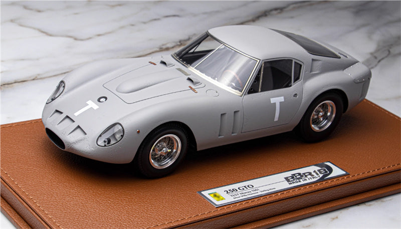 BBR MODELS Ferrari 250 GTO Test Monza 1961 with Figure Stirling Limited Edition 200PCS ONLY Leather base 1:18 Car Pre-built Model view8