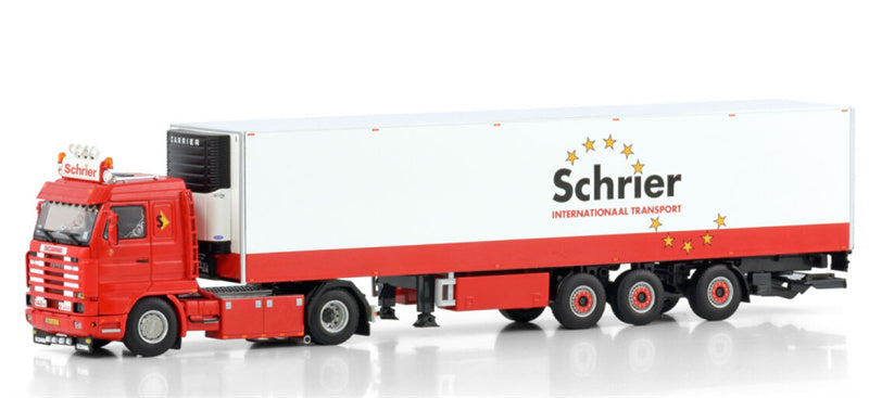 WSI SCANIA 3 SERIES STREAMLINE 4X2 TRIDEC REEFER TRAILER - 3 AXLE Schrier Internationaal Transport 1:50 Truck Pre-built Model