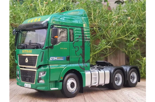 Sinotruk Sitrak G7H tractor Postal customized version Green 1:24 Truck Pre-built Airliner Model Display view1