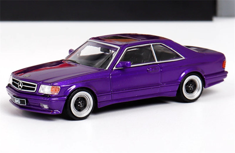 Rhino Model Mercedes Benz S-Class 560 SEC AMG W126 Purple 1:64 Car Pre-built Model view1