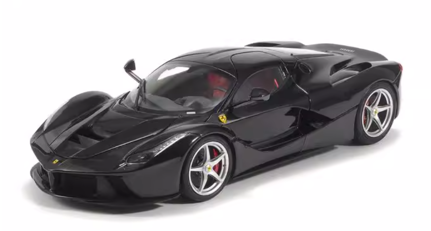 BBR MODELS Ferrari LaFerrari black hardtop 1:18 Car Pre-built Model view1