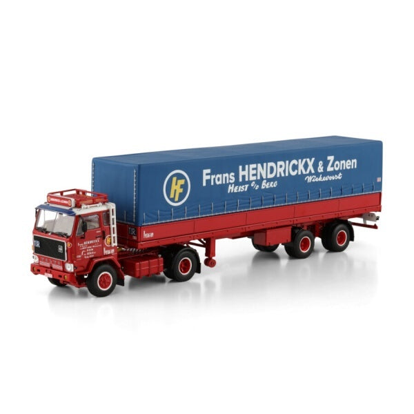 1:50 VOLVO FRANS HENDRICKX & ZONEN F89 4X2 CURTAINSIDER TRAILER 2 AXLE WSI   Diecast Model