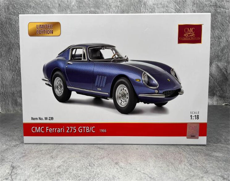 CMC Ferrari 275 GTB/C 1966 Classic sports car blue 1:18car Pre-a Model