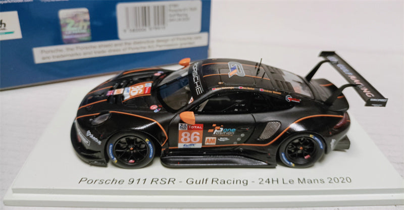 Spark Porsche 911 RSR Gulf Racing #86 24h Le Mans 2020 B.Barker Black 1:43 Car Pre-built Model view6