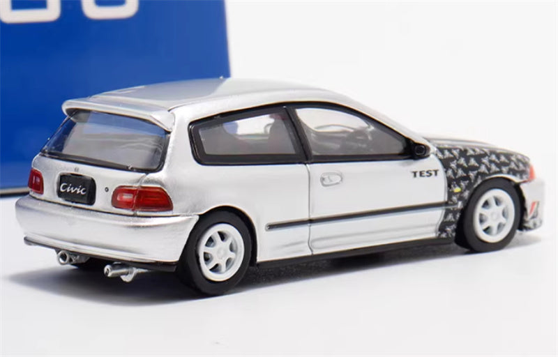 SW Honda Civic EG6 Silver carbon cover Limited Edition 500PCS ONLY TEST 1:64 Car Pre-built Model view2