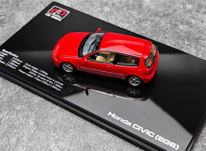 LCD-MODELS Honda Civic SiR II EG6 Fully open red Beige Interior 1:43 Car Model view3