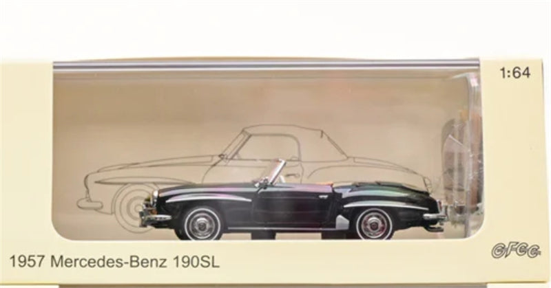 GFCC Mercedes Benz 190SL Convertible Luxury Classic Black 1957 Soft top 1:64 car Pre-built Model view8
