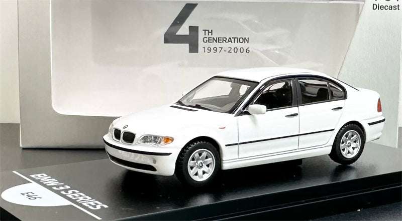 1:64 BMW 3 Series E46 4th generation white Almost Real DIECAST Civil Car Model