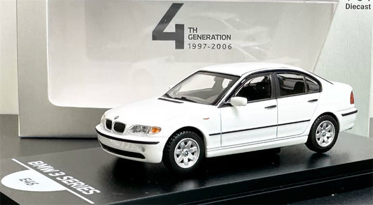1:64 BMW 3 Series E46 4th generation white Almost Real DIECAST Civil Car Model