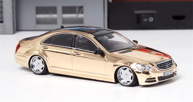 SW Mercedes Benz S600L W221 electroplated gold Limited Edition 399PCS ONLY 1:64 car Pre-built Model view3