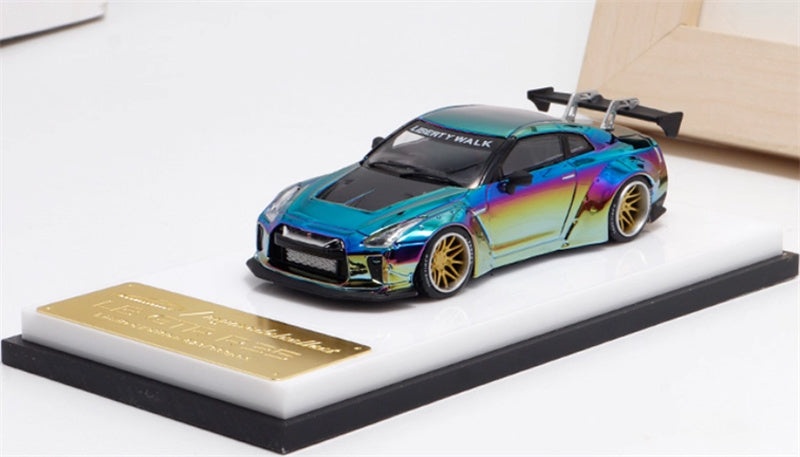 mymodelcollect Nissan GT-R R35 LBWK Limited Edition Electroplating dazzling color 1:64 Car Pre-built Model view1
