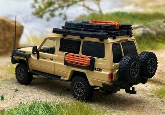 Autobots Models Toyota Land Cruiser LC78 J70 Off road modified version of personnel carrier light yellow 1:64 Truck Pre-built Model view2