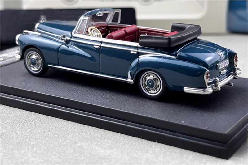 SEEKER Mercedes Benz 300D Adenauer W189 1959 convertible Soft top Blue 1:64 Car Pre-built Model view5