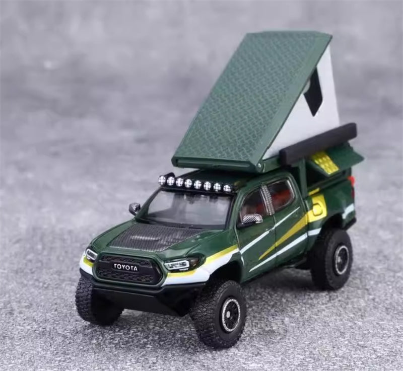 GCD TOYOTA Tacoma Camper Off-Road SUV Green LHD 1:64 Truck Pre-built Model view4