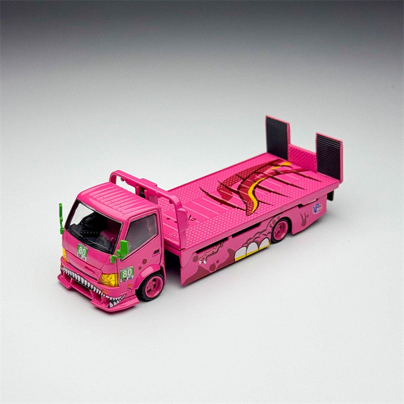1:64 Hino H300 dinosaur Painting  Pink TOP LUX DIECAST Model