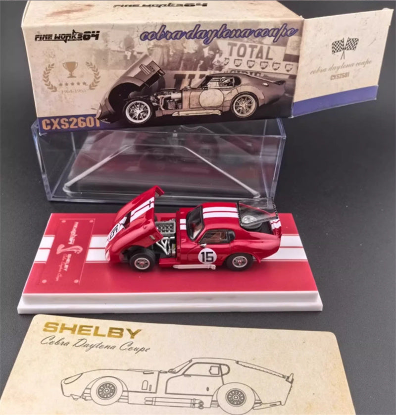 Fine works 64 CXS2601 Ford Shelby Cobra Daytona Coupe Red hardtop #15 Limited Edition 599PCS ONLY 1:64 Car Pre-built Model view8