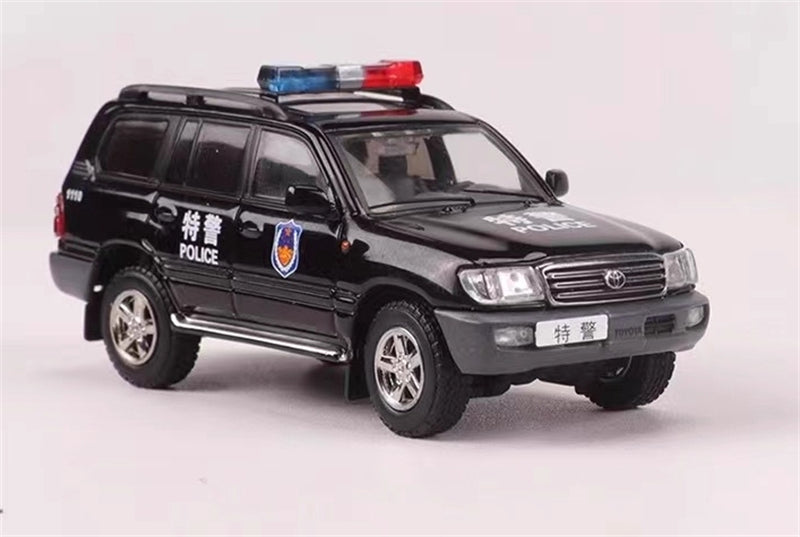 GCD Toyota Land Cruiser LC100 Police Car with 4 accessories LHD 1:64 Truck Pre-built Model view1