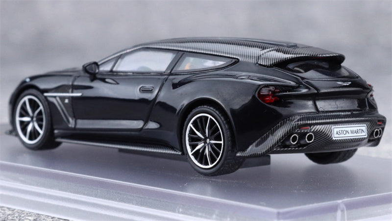 KING MODEL Aston Martin Vanquish Zagato Shooting Brake 2018 Black Limited Edition 999PCS ONLY 1:64 Car Pre-built Model view2