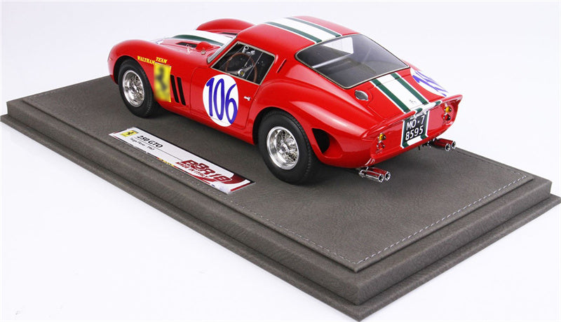 BBR MODELS Ferrari 250GTO Targa Florio 1963 # 106 Limited Edition 199PCS ONLY Leather base 1:18 Car Pre-built Model view2