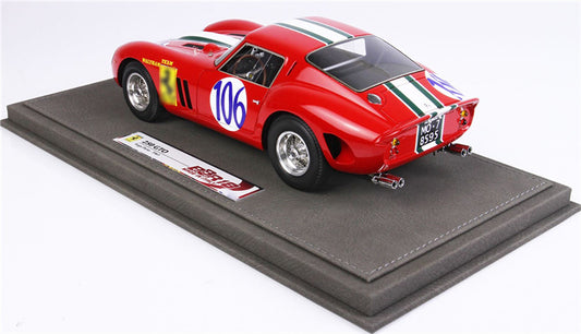 BBR MODELS Ferrari 250GTO Targa Florio 1963 # 106 Limited Edition 199PCS ONLY Leather base 1:18 Car Pre-built Model view2
