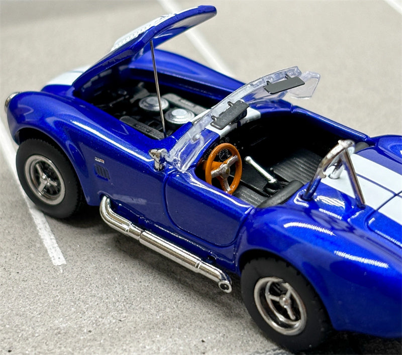 Fine works 64 Ford SHELBY 427S/C COBRA Limited Edition 499PCS ONLY Blue convertible with white stripes 1:64 Car Pre-built Model view9