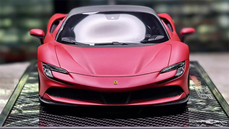 BBR MODELS Ferrari SF90 Stradale Pack Fiorano Rosso F1-75 Matte Red Carbon fiber base Limited Edition 18PCS ONLY 1:18 Car Pre-built Model view8