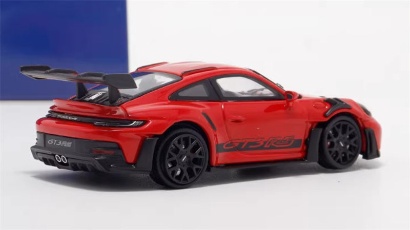 SW Porsche 992 GT3 RS red black decal Limited Edition 599PCS ONLY 1:64 car Pre-built Model view3