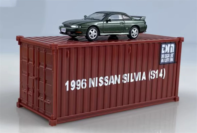 CATERPILLAR NISSAN SILVIA S14 green Right hand drive 1:64 Car Pre-built Model