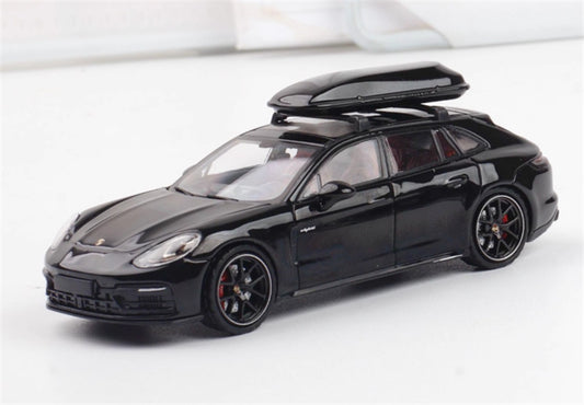 Rhino Model Porsche Panamera Hunting Edition Limited Edition 699PCS ONLY Black - Comes with luggage 1:64 Car Pre-built Model view1