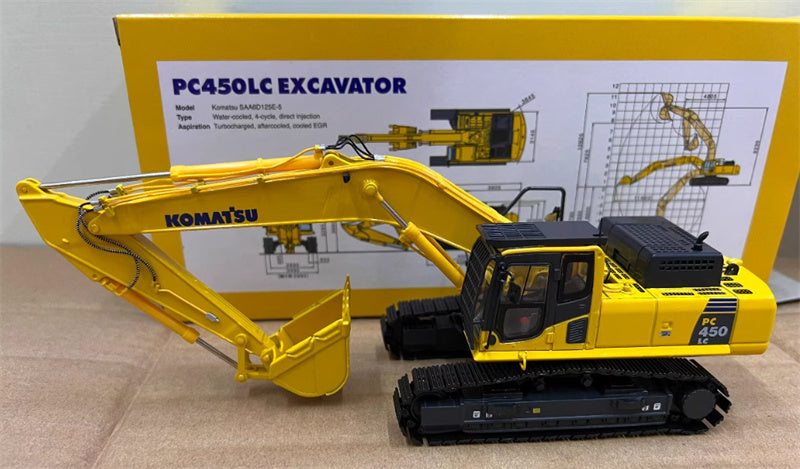 Universal Hobbies KOMATSU PC450-8 Excavator Yellow 1:50 Truck Pre-built Model