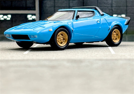 MINIGT Lancia Stratos HF Stradale Azzuro Chiaro Off light version color box packaging 1:64 Car Pre-built Model view1