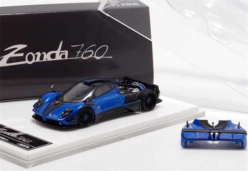 HKM Premium Pagani Zongta 760 hardtop blue Limited Edition 999PCS ONLY 1:64 Car Pre-built Model view1