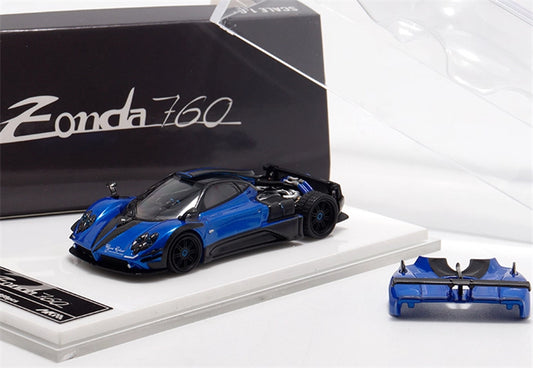 HKM Premium Pagani Zongta 760 hardtop blue Limited Edition 999PCS ONLY 1:64 Car Pre-built Model view1