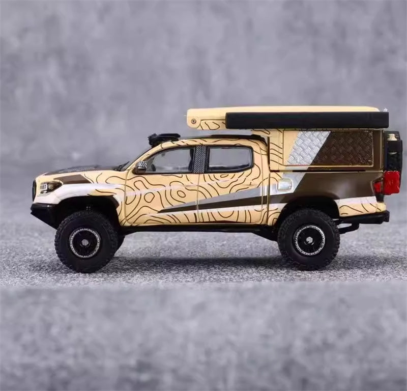 GCD TOYOTA Tacoma Camper Off-Road SUV sandy yellow LHD 1:64 Truck Pre-built Model view2