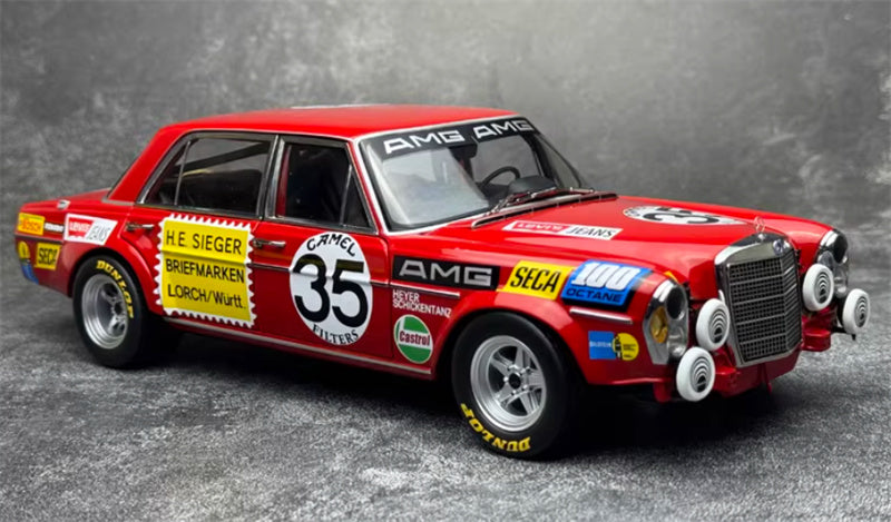 1:18 Mercedes Benz AMG 300SEL 6.8 24h Spa 1971 Porco Rosso  MINICHAMPS #35 DIECAST Car Model
