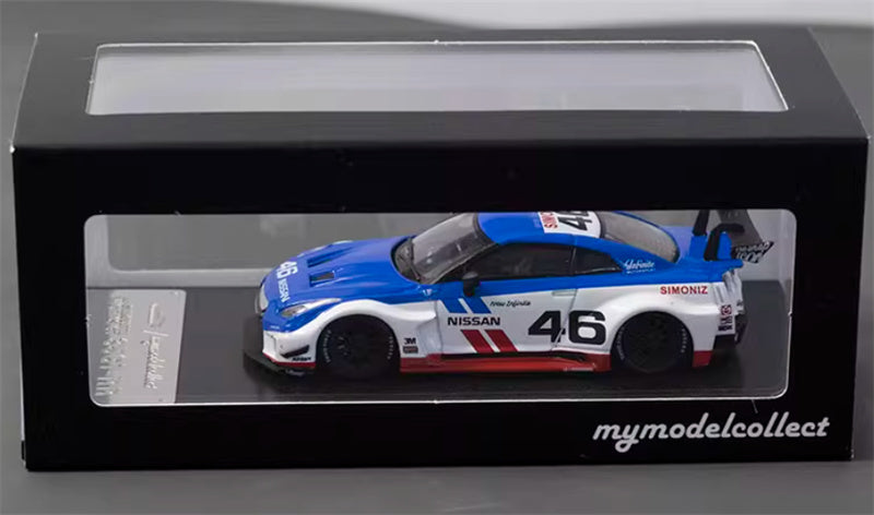 mymodelcollect Nissan 35GT-RR #46 LBWK Limited Edition White Blue 1:64 Car Pre-built Model view7