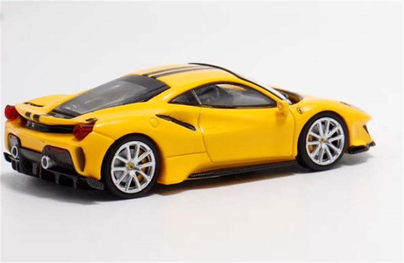Ichiban Model Ferrari 488 Novitec Pista Yellow Super Racing Limited Edition 399pcs ONLY 1:64 Car Pre-built Model