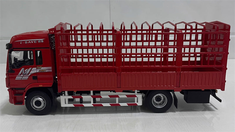 SHACMAN Delong L5000 Fence Type Container Truck Red 1:24 Truck Pre-built Model