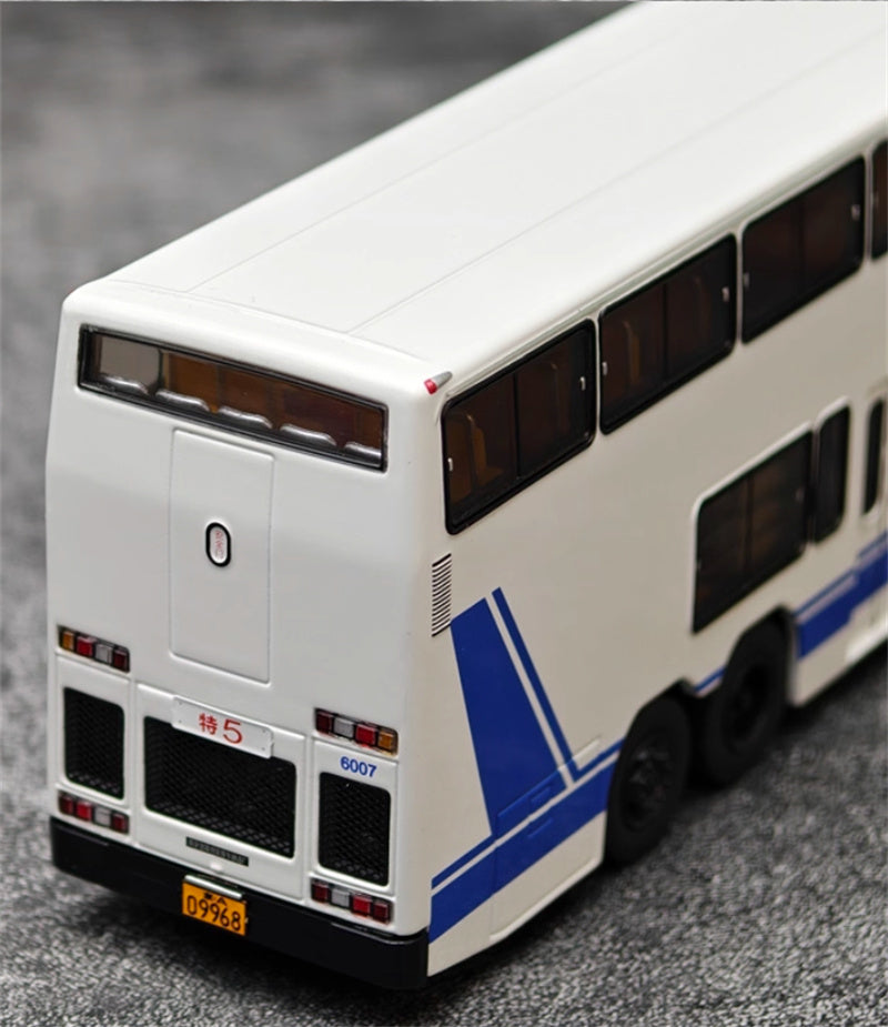 AUTO-GLIMPSE Jinling Double decker JLY6121S Special Route 5 Bus Blue white coating 1:64 Bus Pre-built Model view7