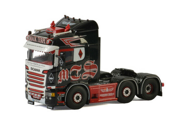 DIECAST Maik MTS trailer 6x2 MODEL 1/50 FINISHED SCANIA tractor Terpe view1