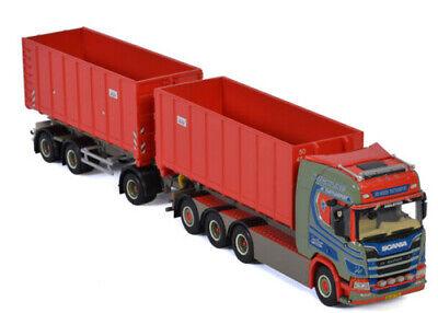 WSI 1/50 SCANIA R CR20H 8X4 RIGED TRUCK DRAWBAR HOOKLIFT SYSTEM & CONTAINER view1