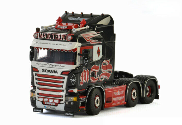 DIECAST Maik MTS trailer 6x2 MODEL 1/50 FINISHED SCANIA tractor Terpe view2