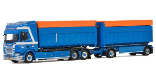 WSI 1:50 SCANIA R HIGHLINE CR20H CONTAINER COMBI WITH CUSTOM CONTAINER-5AXLE view1