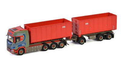 WSI 1/50 SCANIA R CR20H 8X4 RIGED TRUCK DRAWBAR HOOKLIFT SYSTEM & CONTAINER view2