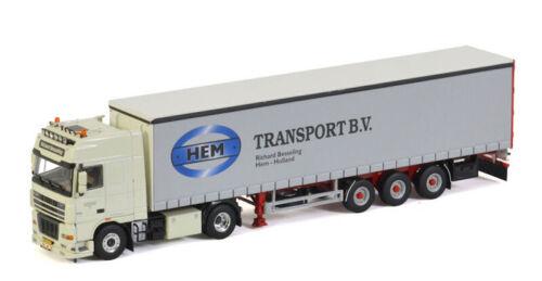WSI 1:50 DAF XF 95 SUPER SPACE CAB 4X2 CURTAINSIDE TRAILER - 3 AXLE HEM view1